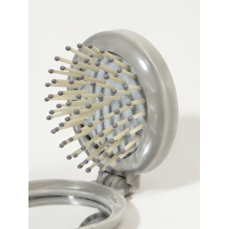 Comb massage Folding Circle marble d7/7.5*7*2.5cm plastic gray bag QF-4