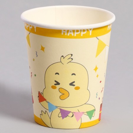 Paper glass "Happy chicken", 6 pcs