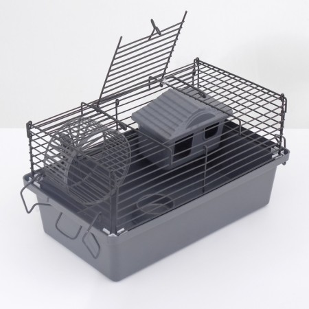 Mini cell for rodents "Pijon" No. 1-1, with filling, 27 x 15 x 13 cm, gray-3