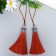 Decor for creativity textiles "Padishah brush" Red set 2 pcs 9x1 cm