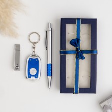 Gift set 3v1 (pen, nippers, blue flashlight) mix