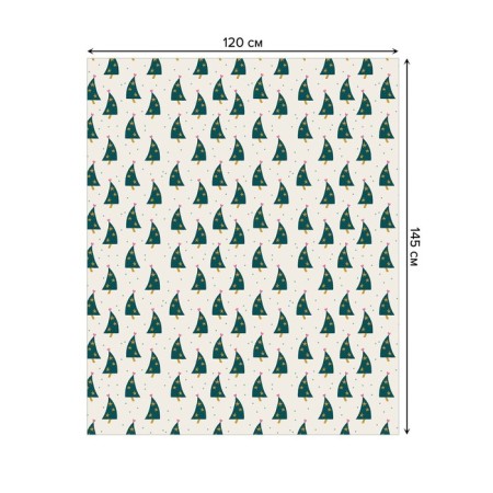 The tablecloth “Christmas trees dance”, rectangular, Saten, size 120x145 cm-1