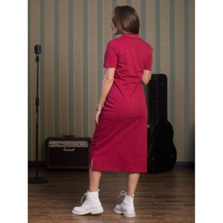 Платье женское « лицо девушки в очках», размер 48, цвет бордовый-2