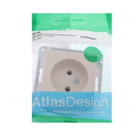 SE SE AtlasDesign, 16 A, 250 V, built -in, without salary, IP20, beige, Atn000241-2