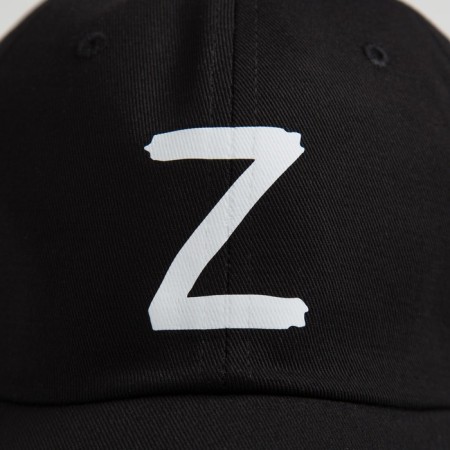 Cap with symbols Z, minku color black, size 58-5