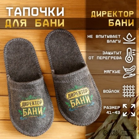 Bath slippers with embroidery "Director of the Bath"-3