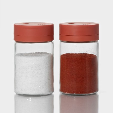 Set for spices made of glass “Coral”, 2 items: Solonka, Listen 6.4 × 11 cm-3
