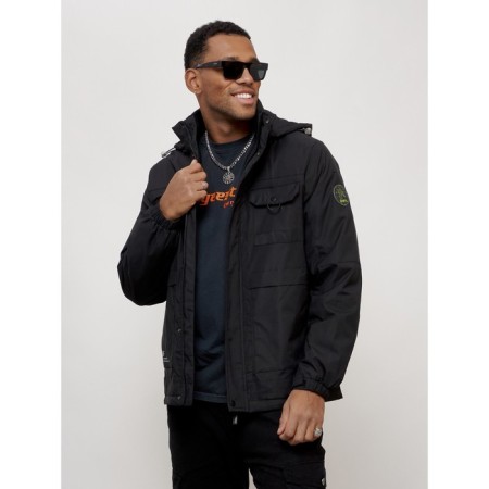 Sports male jacket, size 52, black color-10