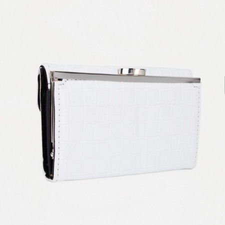 Women's wallet on magnet, white color-1