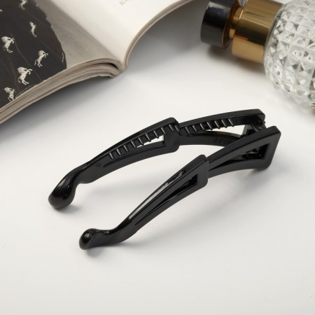 Hair banana "Classic" geometry, 10 cm, black-1