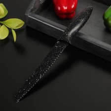 A knife with an anti -wagoning coating of the “marshmallow”, bread, blade 20 cm, black color