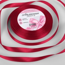 Satin tape, 10 mm × 23 ± 1 m, deep red color No. 33