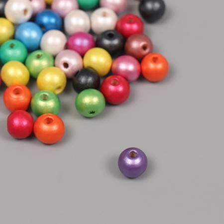 Beads for creativity wood "metallic" set 50 pcs 1x1x1 cm-1