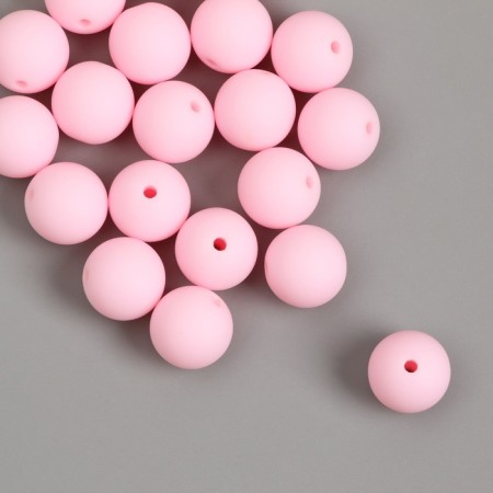 Beads for creativity plastic "Pale pink" matte d = 1.2 cm set 20 g-1