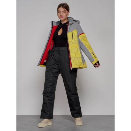 Ski jacket female winter, size 46, yellow color-7