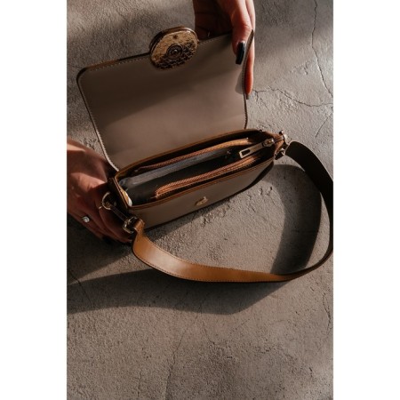 Cross-Body Bag, eco-leather, Chrisbella beige, 22x7x13 cm-2