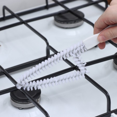 Brush for cleaning dishes and raccoon grilles, triangle, 24 × 6.5x1.5 cm, white color-1