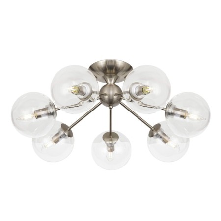 Ceiling chandelier CITILUX "Tommy" CL102171, 66.5x66.5x26 cm, 7x40W, E14, gray color gray-1