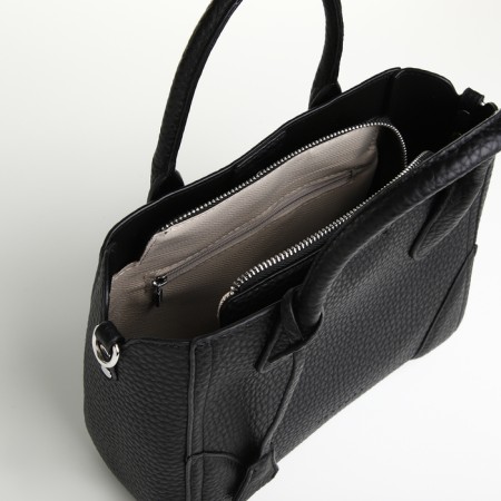 Bag Textura, 25*7*21, OD with zipper, regure belt, black-7