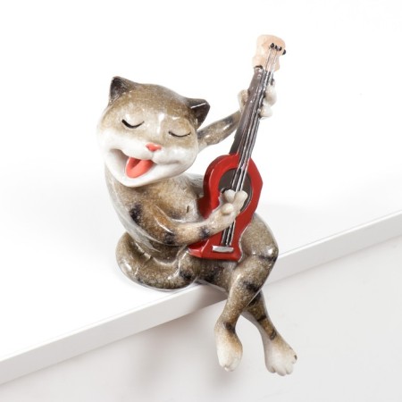 Souvenir Polystone Lac "Cat with a guitar sings the serenade" 17x7x10.5 cm-2