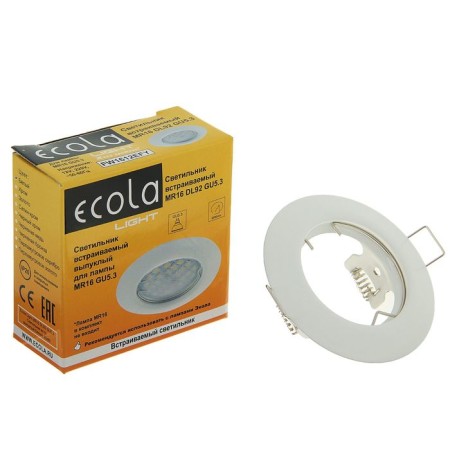 Building lamp Ecola, DL92, MR16, GU5.3, 30x80 mm, convex, white