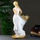 Figure with a pot "Girl with a basket" Persik / gold, 1l / 30x64x32cm