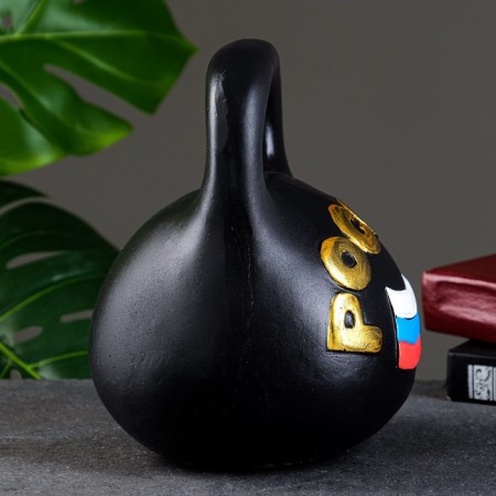 Pig a piggy bank "Girya" black with gold, 17x20cm-1