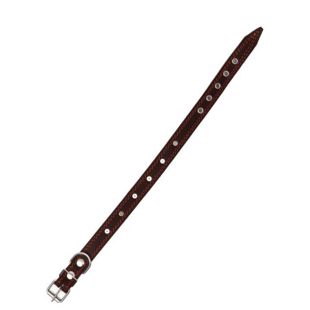 The leather collar "strict spike", 56 x 2.5 cm, Osh 35-45 cm, brown-2