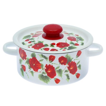 Pan, 2 l, metal cover, plastic handle, induction, mixture mix, white color-4