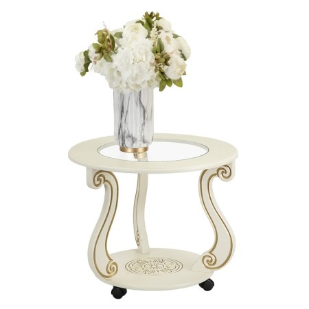 Grazia coffee table (c), 580x580x490, ivory/gold-7