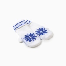 Double female mittens, white color, river 18