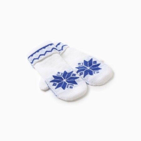 Double female mittens, white color, river 18