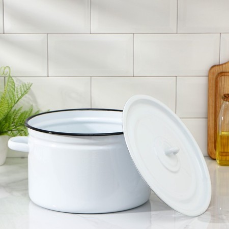 Pan without a decolle, 7 liters, induction, metal cover, color mix-2