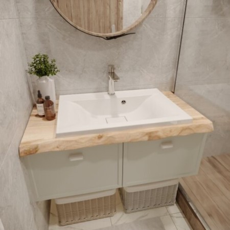 Paola Elegante sink, half -around, 75 cm, rectangular-1