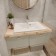Paola Elegante sink, half -around, 75 cm, rectangular