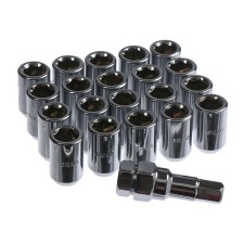 Wheel nuts m12x1.5, l = 33 mm, under the hexagon, cone, 20 pcs + key, chromium, h-98-01117