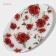 Glass Serving shares "Red poppies", oval, 24.5 × 15 × 1.7 cm