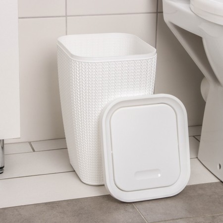 Garbage container "knitted weaving", 10 l, white color-3