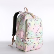 A backpack with a zipper, bag, cosmetic bag, pink color