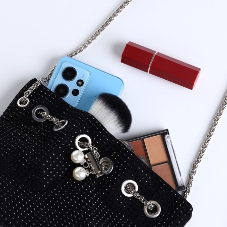 Female bag on a puff, black color-3