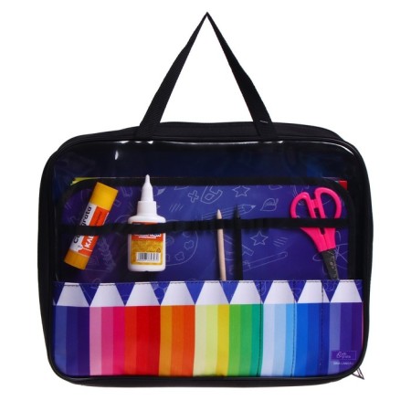 Labor folder A4, 335 x 260 x 60 mm, with handles, textiles, PVC, with a filling of 13 items, calligrata, PTR-111, "pencils"-2