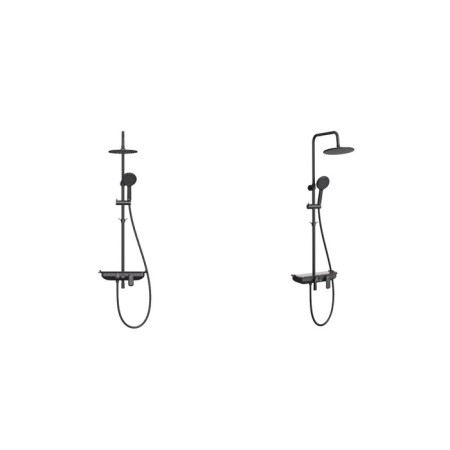 Lemark Tropic LM7012BL shower system, single -leaf, tropical shower, watering can, black-3