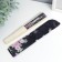 Fan bamboo, textile h = 21 cm "flowers" with a cover, black