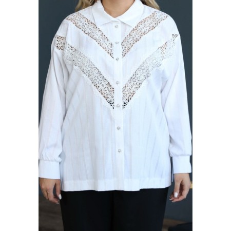 Female shirt, size 48, white color-12