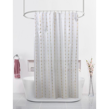 Bath curtains with Joy Home Rings "Golden Lines", 180x200 cm