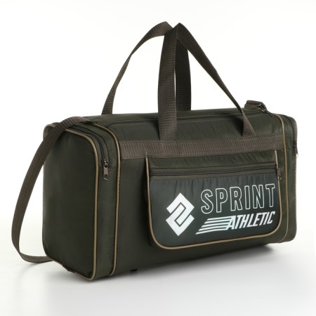 Sports bag with lightning, 3 outer pockets, green color