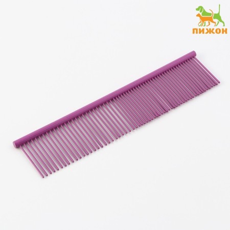 A comb for wool with galvanic coating, 18.8 x 4.2 cm, purple