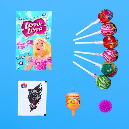 Caramel on a stick in a set with a gift "Lizunets Maxi Lova-Lova" 112 g-1