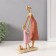 Polystone souvenir "Mom with daughter and dog" orange-pink 5x14x24 cm