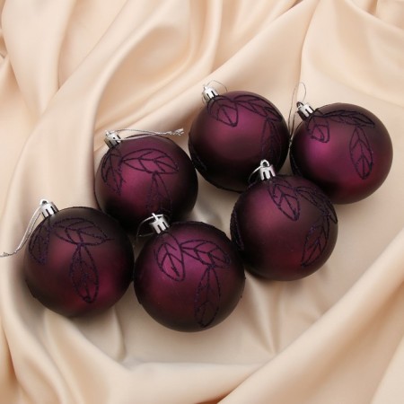Set of balls plastic D-8 cm, 6 pcs "Leaflets"